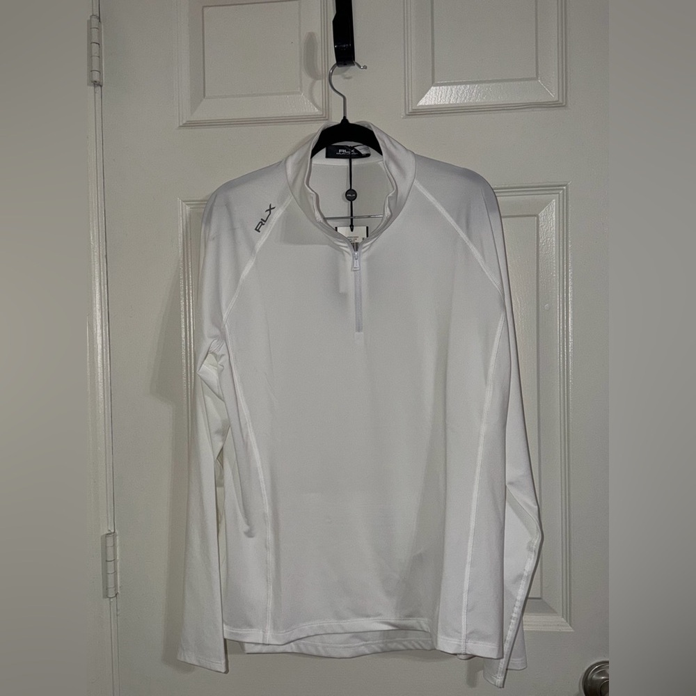RLX Ralph Lauren White Quarter-Zip Golf Performance Pullover Women Size L - Picture 4 of 7